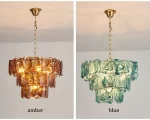 Post-modern Luxury Ceiling Chandeliers Vintage Amber/blue Glass LED Pendant Lights Living Dining Room Home Decor Hanging Lamps - Image 5