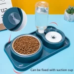 Automatic Pet Cat Feeder Waterer Detachable Dog Cat Stainless Steel Bowl Anti-Leak Water Fountain Slanted Raised Cat Food Bowls - Image 4