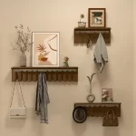 Piano Key Wall Mounted Clothes Hanger Wooden Wall Coat Rack Multifunctional Clothing Racks Home Entrance Dress Storage Hangers - Image 2