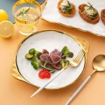 1pcs White Ceramic Plate Phnom Penh Tableware Salad Soup Bowl Food Dinner Dishes Wedding Decoration Dinnerware Household Kitchen - Image 5