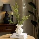 Nordic Minimalist White Textured Ceramic Vase 3D Wave Pattern Tabletop Decor Flower Vase for Living Room Bedroom Dried Flowers - Image 3