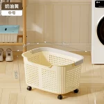 Laundry Hamper With Wheels And Lid Large Capacity Clothes Basket For Bathroom Storage Organizer For Family Kids Dorm Gift - Image 15