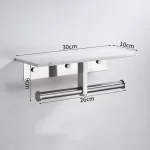 White Marble Bathroom Tissue Holder Wall Mounted Roll Holder Phone Holder 304 Stainless Steel Brushed Gold Bathroom Storage Rack - Image 9