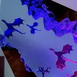 Resin Wooden 3D Dragon Lamp Hand Painted LED Night Light For Bedroom Ambient Table Decor Gift For Kids Teens Couples Christmas - Image 2