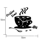 3D Acrylic DIY Wall Clock Mirror Wall Clocks Simple Home Digital Wall Sticker Decoration Mute Coffee Cup Wall Quartz Clock - Image 6
