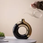 Ceramic Flower Vases For Living Room Luxury Nordic Plant Pot,Dinning Table Hotel Home Decoration,Wedding Festival Artwork Golden - Image 3