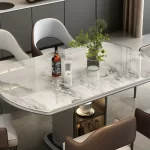 Design Minimalist Dining Table Nordic Waterproof Living Luxury Dining Table Games Space Savers Oval Dining Room Furniture (Copy) - Image 4