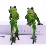 YES 1-2Pcs 3D Craft Resin Creative Thinking Reading Frog Model Figurine Home Office Tabletop Decor Gift Birthday Present - Image 2