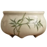 Emerald Green Asparagus Fern Three-Legged Incense Burner Home Indoor Chinese Zen Tea Set Ceramic Aromatherapy Stove Tea Ceremony - Image 5