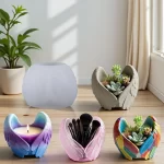 Angel Wings Silicone Mold DIY Gypsum Flowerpot Mould Wings Candle Holder Molds Succulent Flower Pot Concrete Storage Jar Moulds - Image 2