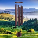 45 Inch Outdoor Wind Chime Red Aluminum Tube Garden Bell With Iron Top Cap Musical Yard Patio Decoration Gift For Mom - Image 7