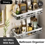 Bathroom Storage Rack Stainless Steel Anti Rust Storage Shower Rack Suction Cup Storage Rack Household Storage Appliances - Image 20