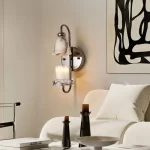 Modern Luxury Marble Wall Sconce Candle Holder Natural Stone Wall Lamp for Bedroom Living Room Home Decor Bedside Lighting - Image 2
