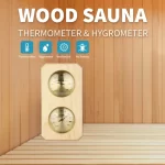 Wood Sauna Thermometer & Hygrometer Wall-Mounted Spa Accessory Mechanical No Battery Required - For Family Hotel Sauna Steam