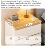 Bedside table Bedroom Home Modern simple bedroom Simple heightening Bedside small cabinet Storage drawer cabinet - Image 3