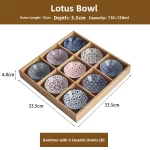 Wooden Tea Cooking Tray Utensils Nine Grids Hot Pot Restaurant Sauce Dish Fruit Platter Four  Grids Ceramic Dishware - Image 27
