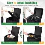 Flamaker 30 Gallon Trash Can, Resin Outdoor Garbage Can with Lid, Waterproof Hideaway Patio Waste Bins for Outside Use (Black) - Image 3