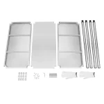 3-Tier Stainless Steel Work Table 80*40*80cm Large-Capacity Kitchen Storage Rack for Kitchen Garage school, Height Adjustable - Image 6