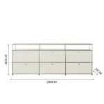 Vintage Module Sideboard Living Room Storage Cabinet Wood Bedroom Stainless Steel Metal Frame Storage Customizable TV Cabinet - Image 14