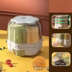 Kitchen Storage Container Large Food Storage Container 360° Rotating Rice Barrels Sealed Cereal Dispenser Rice Tank Grain Box - Image 4