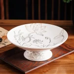 Chinese Creative Relief Ceramic Lotus Buddha Supplies Offering Water Cups, Incense Burners, Vases, Fruit Plates and Ornaments - Image 4