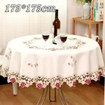 1pc 3 Sizes Tablecloth Rural Style Embroidered Round Table Cloth Home Hotel Decoration Table Cloth Home Party Table Covers - Image 3