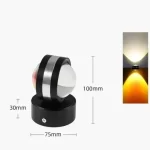 Modern Wall Sconce Double Sided Lens Sunset Bedside Painting Aisle Home Atmosphere Wall Scone 360° Rotating Wall Lamp - Image 16