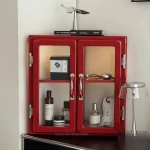 Corner Cabinet for Bedroom, Mid-Century Display Shelf for Desktop Collection, Designer Storage Showcase for Home Organizing