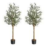 1Pc/2Pcs Artificial Olive Tree 4ft / 5ft / 6ft, Large Artificial Plants Fake Plastic Plants in Pot for Home Bedroom Decor - Image 13