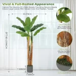 Artificial Banana Tree 7FT/6FT/5FT, Faux Banana Tree with Grey Planter, Artificial Plants with Fake Banana Leaves Plant for Home - Image 9