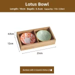 Wooden Tea Cooking Tray Utensils Nine Grids Hot Pot Restaurant Sauce Dish Fruit Platter Four  Grids Ceramic Dishware - Image 20