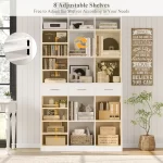 75" Tall Book Shelf and Bookcase, 47" Wide Bookshelf with Drawers, Modern 9 Tier Bookcase with Storage, Large Wood, Customized - Image 5