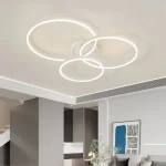 Restaurant Nordic Multi-Ring Metal LED Ceiling Lights Minimalist Grand Home Decor Living Room Bedroom Office Ceiling Chandeliers - Image 3