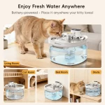 Wireless Cat Water Fountain Auto Sensor Cordless Pet Water Dispenser 4000mAh Battery Operated For Cats Dogs Drinking Fountain - Image 5
