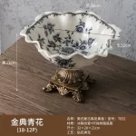 American retro high footed fruit platter European shaped candy platter restaurant ceramic fruit platter living room - Image 8
