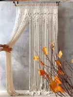 Hand Woven Macrame Curtain Tapestry Cotton Rope Macrema Door Windown  Tapestry Curtain Bedside Wall Hanging Tapetry Boho Decor - Image 6