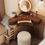 Vintage Unique Vanity Table Aesthetic Elegant Beauty Premium Vanity Table Classic Corner Meuble De Chambre Bedroom Furniture - Image 6