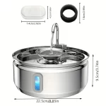 3.2L Cat Automatic Water Dispenser Smart Cat Fountain Pet Auto Water Feeder with Visible Window Dog Stainless Steel Water Bowl - Image 5
