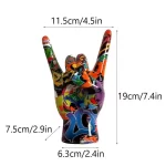 Graffiti Rock On Hand Figurines Rock and Roll Decor Bookshelf Home Wall Shelf Decoration Modern Pop Art Music Fans Gift - Image 7