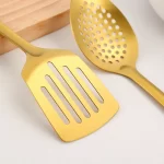 1Pcs Gold Stainless Steel Long Soup Spoon Cooking Utensils Kitchenware Skimmer Colander Frying Spatula Kitchen Accessories - Image 3