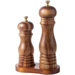 Acacia Wood Pepper Mill Grinders with base pepper mill Spice Mill for Tableware Kitchenware