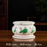 Chinese Creative Relief Ceramic Lotus Buddha Supplies Offering Water Cups, Incense Burners, Vases, Fruit Plates and Ornaments - Image 13