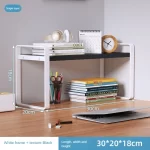 Shelf Desktop Storage  Bookshelf Student Desk Shelves Racks Office Computer Desk Tiered Cabinet Home Storage Holders Organizer - Image 8