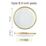 1pcs White Ceramic Plate Phnom Penh Tableware Salad Soup Bowl Food Dinner Dishes Wedding Decoration Dinnerware Household Kitchen - Image 14