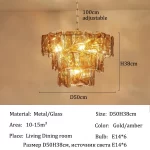 Post-modern Luxury Ceiling Chandeliers Vintage Amber/blue Glass LED Pendant Lights Living Dining Room Home Decor Hanging Lamps - Image 10