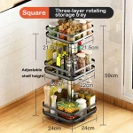 Rotatable Kitchen Storage Rack kitchen Accessories Spice Storage Rack Clean Storage 360 Degrees Rotatable Organizer Turntable - Image 9