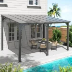 10x14 FT Lean to Gazebo, Pergolas and Gazebos Clearance, Awnings for Patio Covers for Shade and Rain Outdoor Gazebo for Patios - Image 6