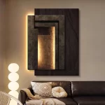 Three Dimensional Abstract Living Room Decoration Painting Sofa Background Wall Hanging Painting Simple Entrance Led Mural Light - Image 3