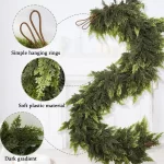 5/6/9ft Christmas Pine Garlands Real Touch Cedar Garland Xmas Indoor Fireplace Home Decor Artificial Plants Hanging Adorn Wreath