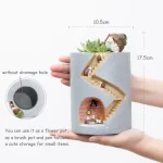 Creative Hedgehog Planter, Resin Flower Pots for Succulents Air Plants Garden Pots Decorative Figurines for Home Tabletop Decor - Image 2